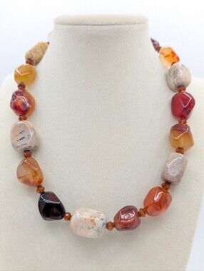 Fossilized Coral and Agate Chunky Necklace